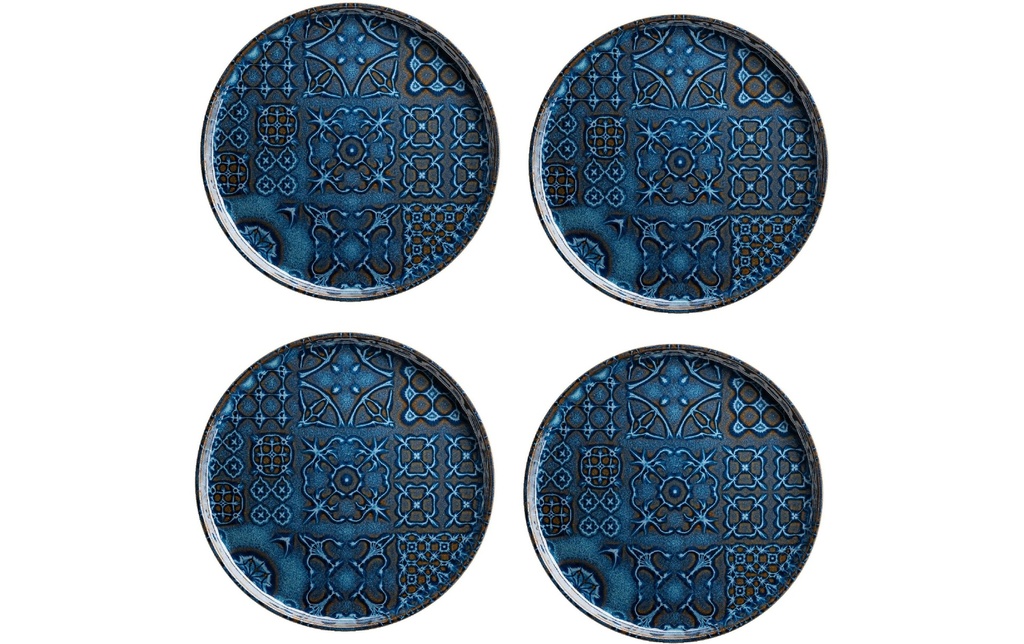 Mäser Assiette non décorative Tiles UNO plat, 28 cm, 4 pièces, bleu