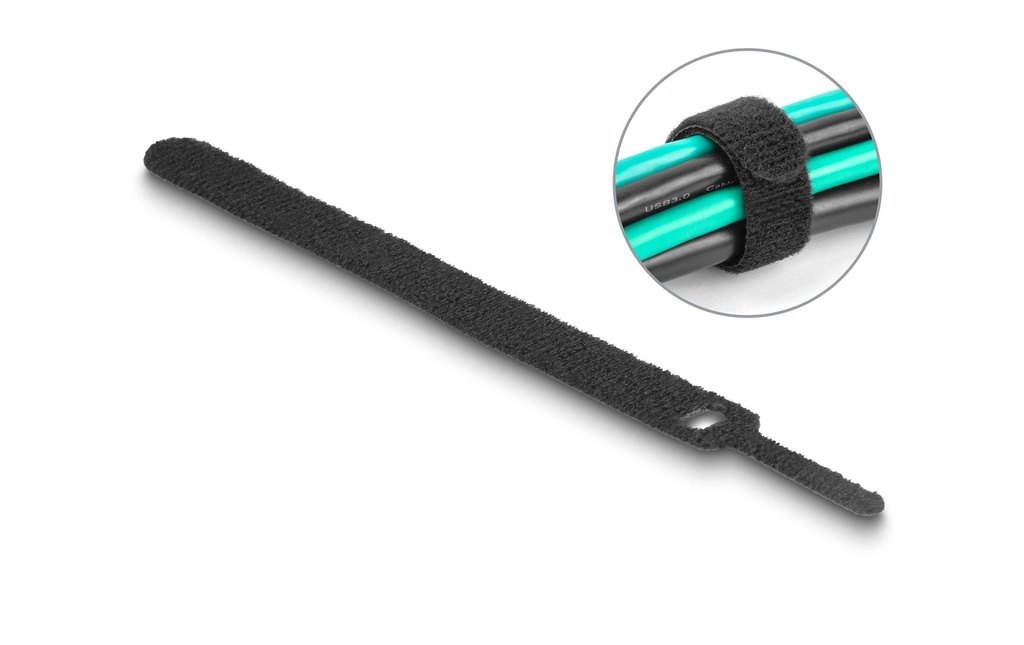 Delock Serre-câble auto-agrippant Noir 150 mm x 12 mm, 10 pièces