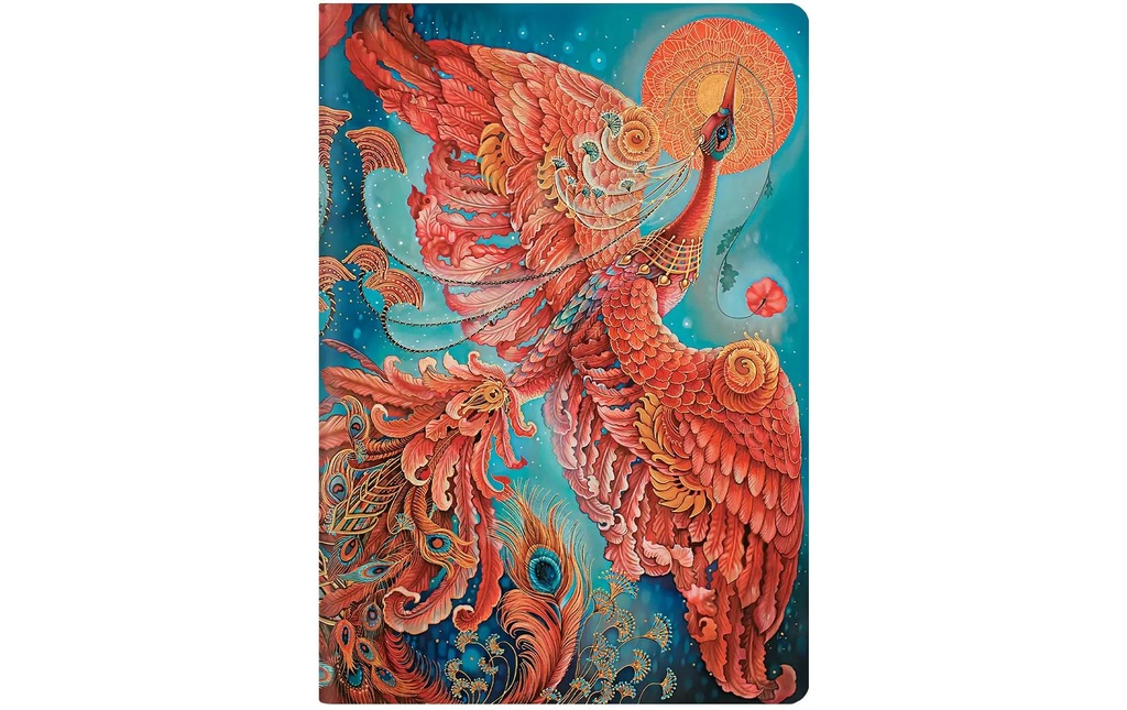 Paperblanks Carnet de notes Oiseaux de la chance A6, réglés, bleu / rouge