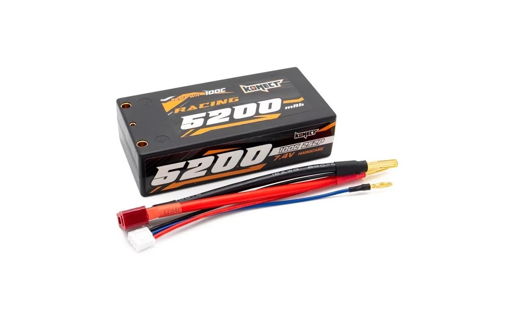 Konect Batterie RC LiPo 5200 mAh 7.4 V 100C 2S2P Shorty Racing Series