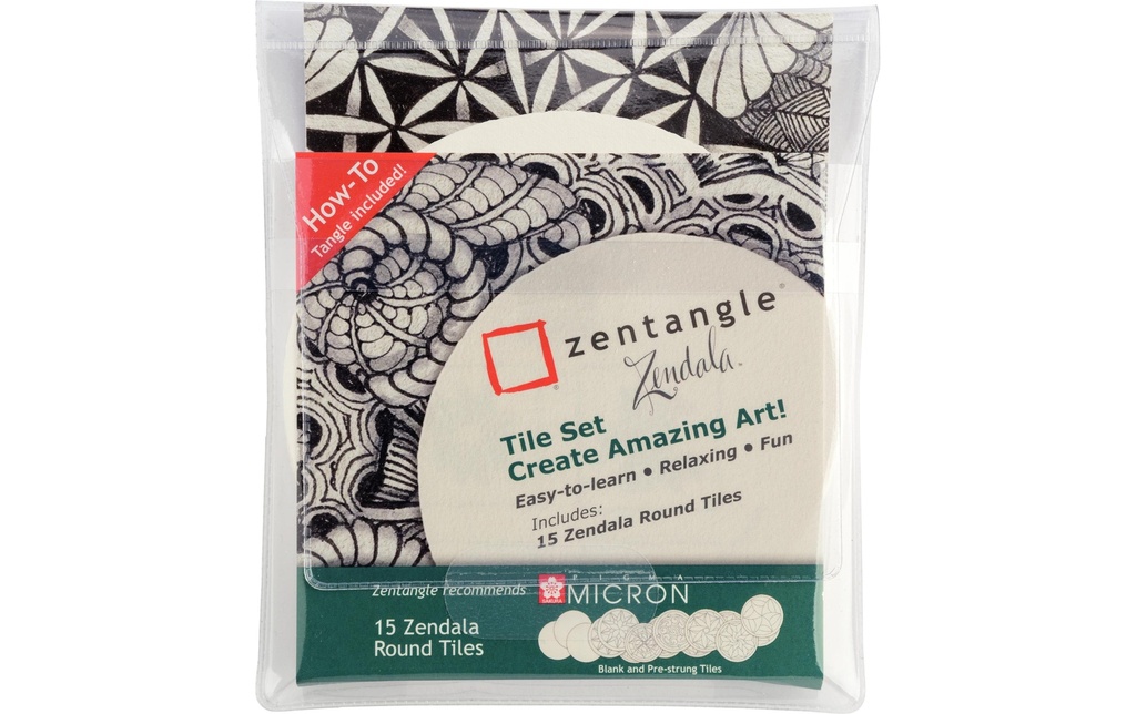 Sakura Cartes à peindre Zentangle Zendala 12 x 12 cm, Round, 15 Tiles