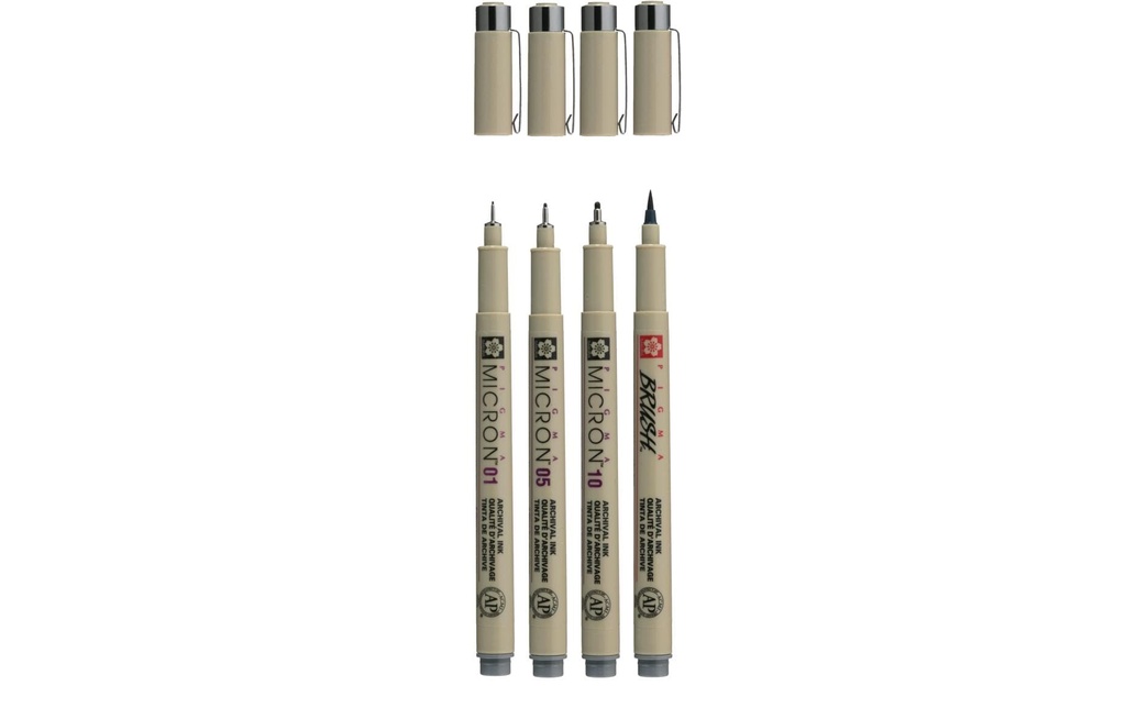 Sakura Fineliner Pigma Micron Gris froid, 4 pièces