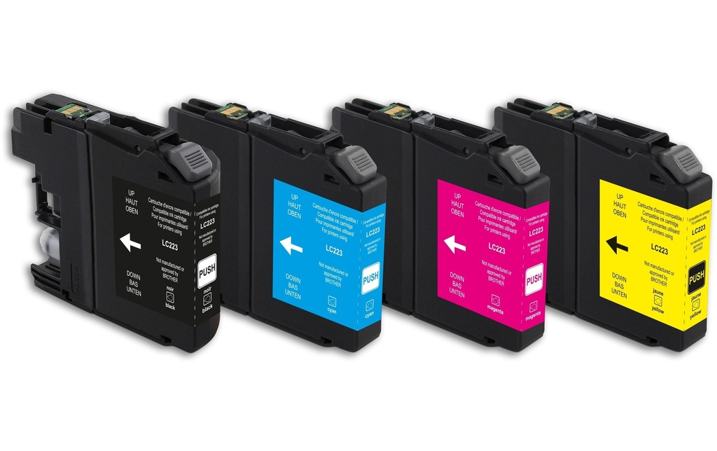 Generic Ink Encre Brother LC223 Multipack Magenta/Yellow/noir/Cyan