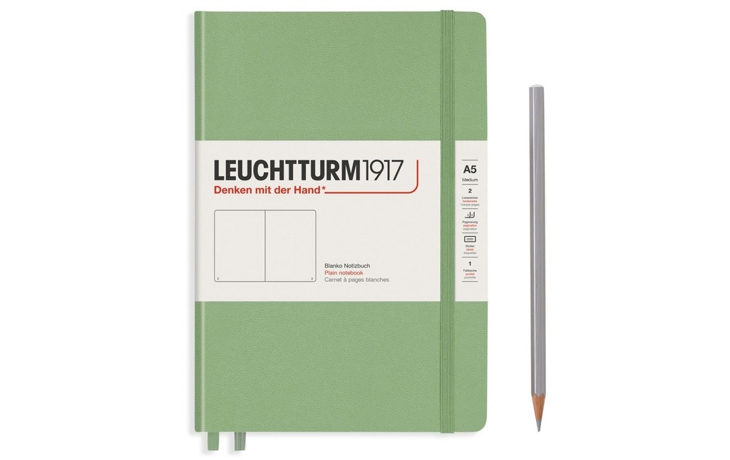 Leuchtturm Bloc-notes Medium A5, Vierge, 2-pièces, sauge