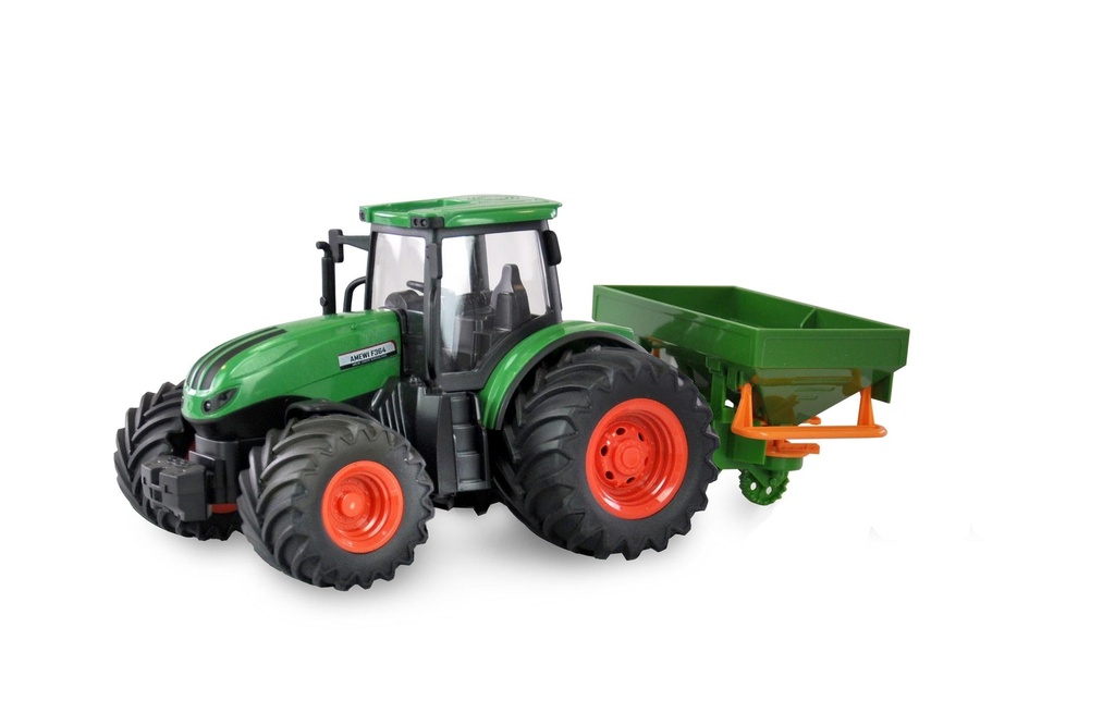 Amewi Tracteur avec épandeur d'engrais, vert 1:24, RTR