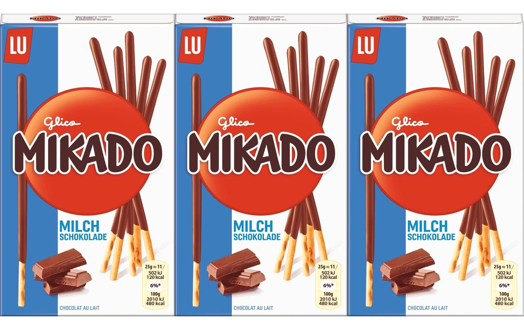 LU Mikado Chocolat au lait 3 x 75 g