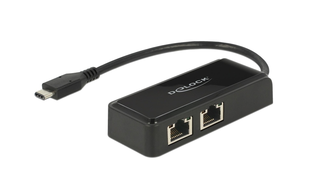 Delock Adaptateurs réseau USB-C - 2xRJ-45 1Gbps
