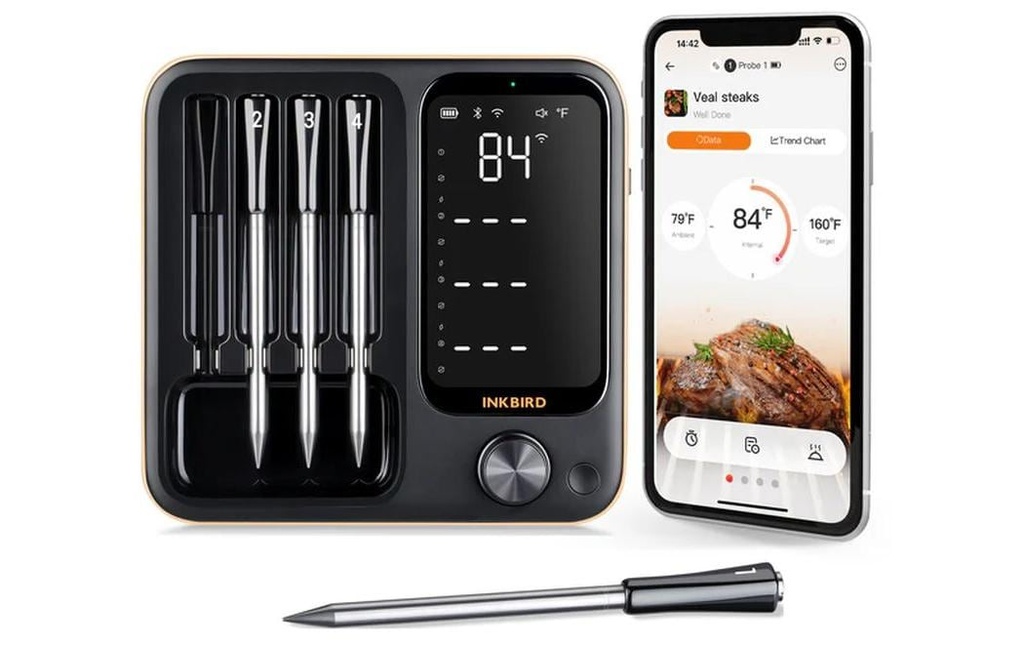 Inkbird Thermomètre à viande INT-14-BW 4x sondes sans fil