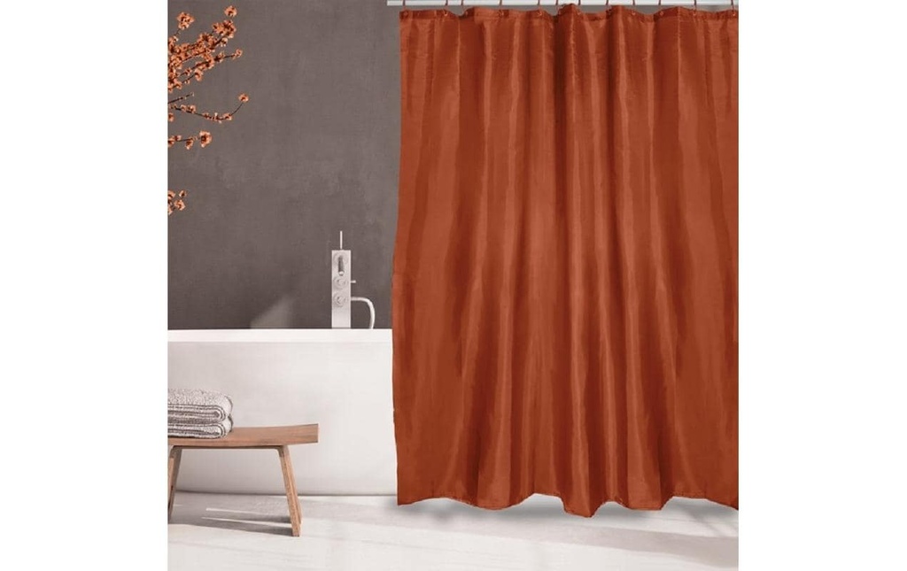 MSV Rideau de douche Uni 180 x 200 cm, Terracotta