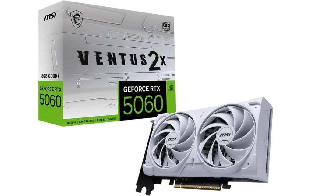 MSI Carte graphique GeForce RTX 5060 8G VENTUS 2X OC WHITE