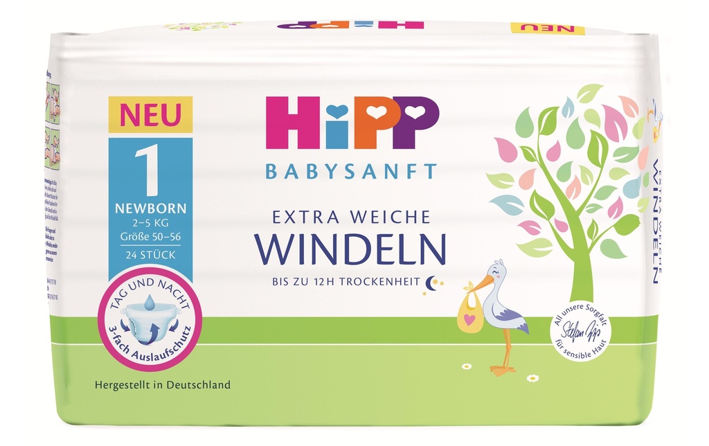 HIPP Couches pour nouveaux-nés Babysanft Taille 1