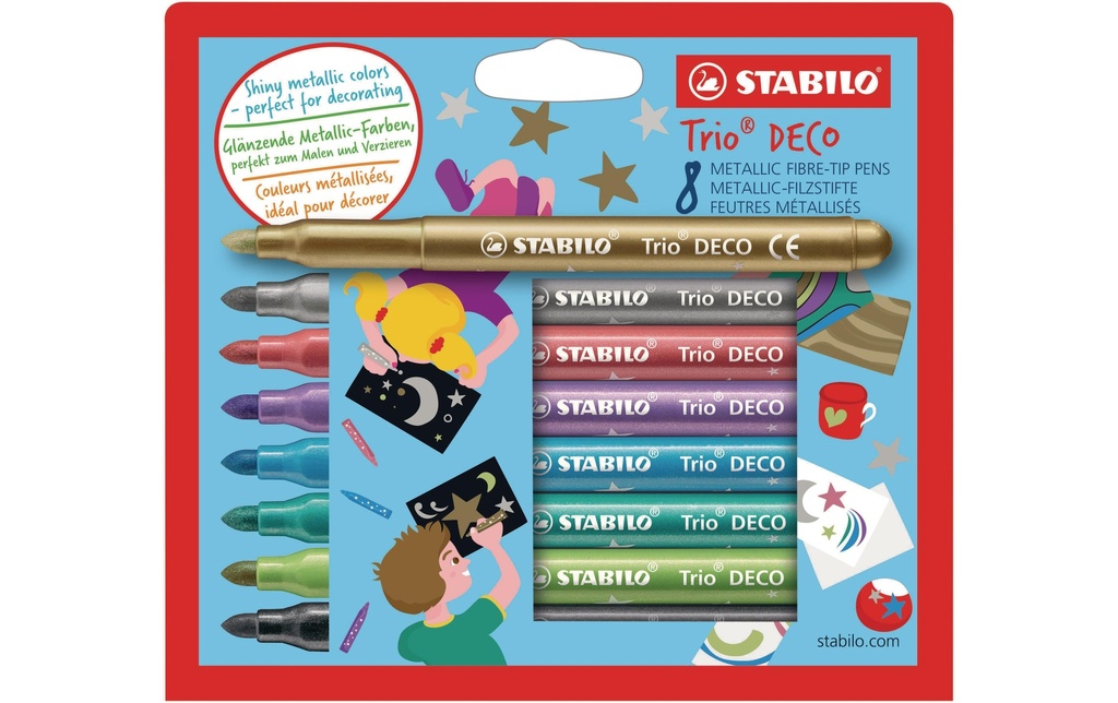 STABILO Feutre Trio Deco métal (8 pces)
