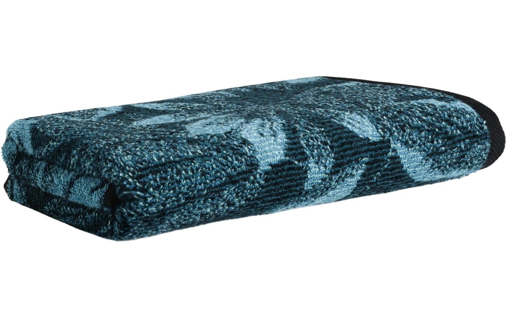 Möve Serviette de douche Tide Leaves 67 x 140 cm, Bleu foncé/Turquoise