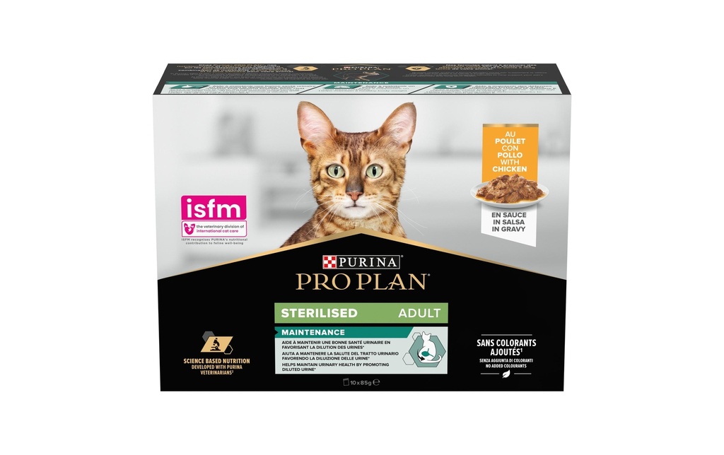 Purina Pro Plan Alimentation humide Sterilised Poulet, 10 x 85 g