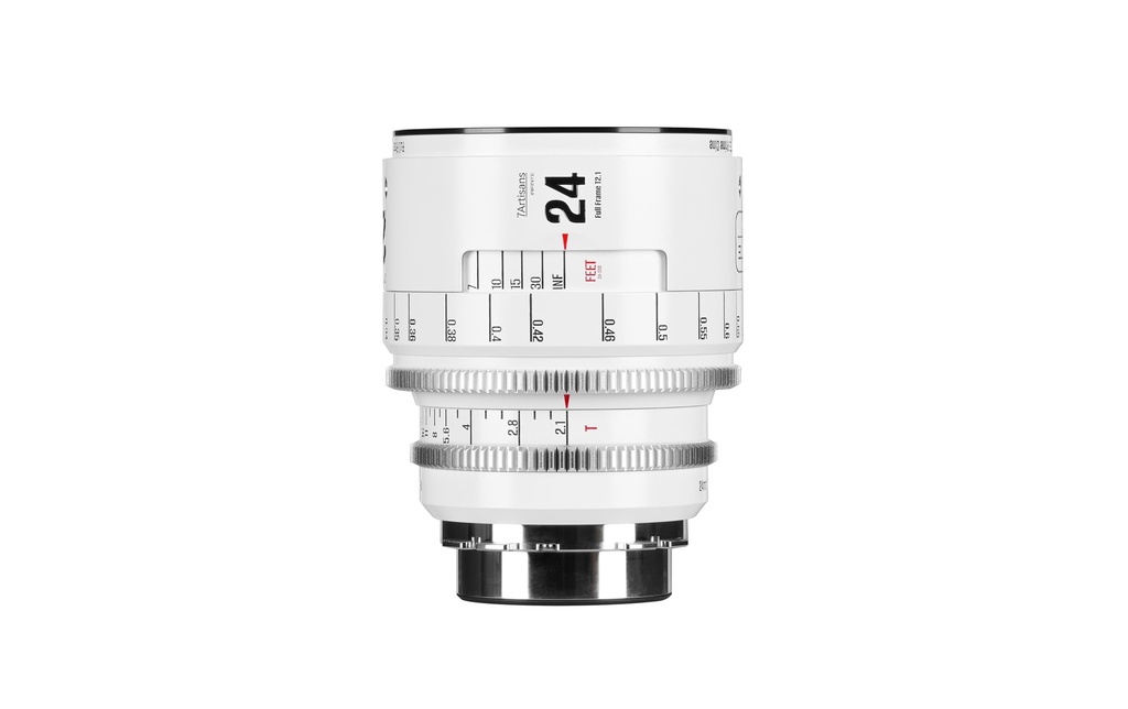 7Artisans Longueur focale fixe 24mm T/2.1 INFINTE Blanc – Arri PL
