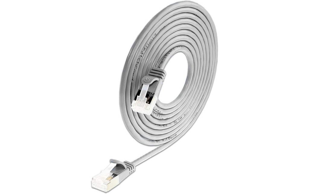 SLIM Câble patch slim RJ-45, Cat 6A, U/FTP, 0.15 m, Gris, 50-Pack