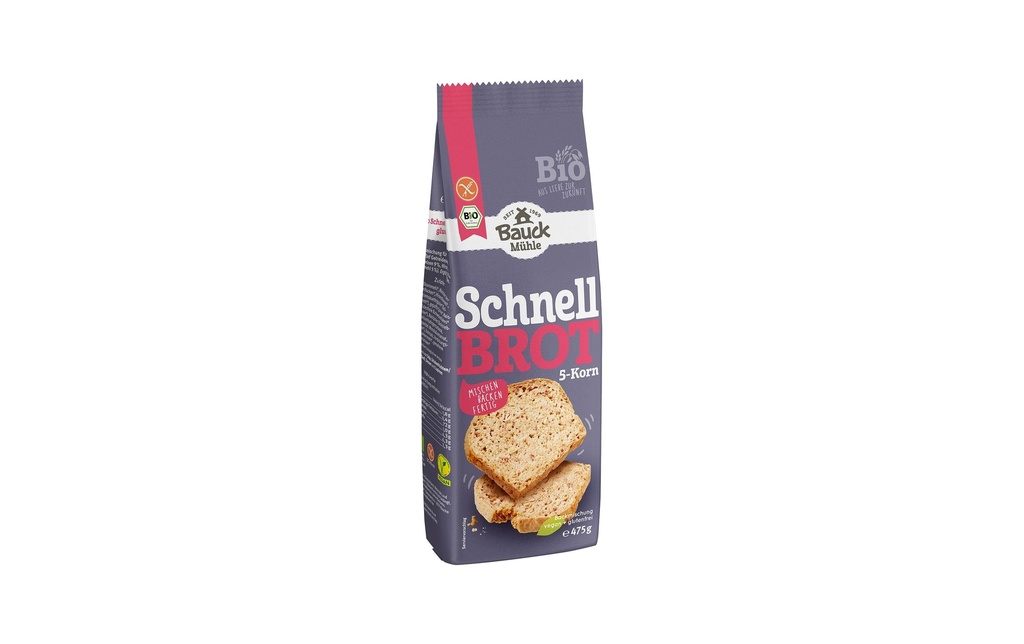 Bauck Mühle Préparation à gâteau Pain rapide aux 5 céréales 475 g
