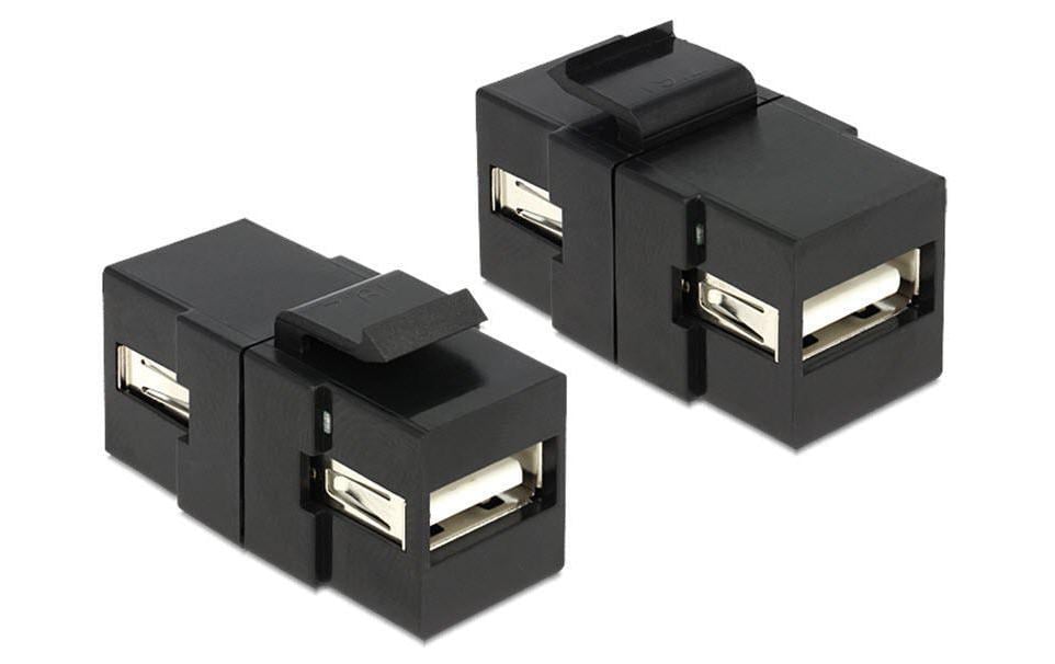 Delock Module Keystone USB 2.0, A – A, (f-f) Noir