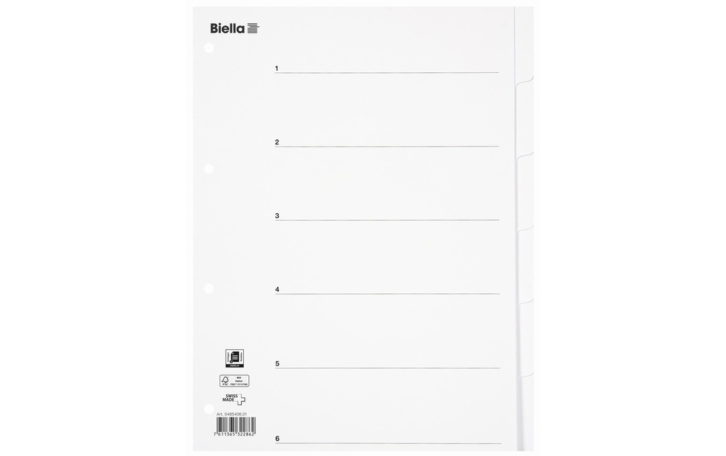 BIELLA Répertoire 6ong.neutre blanc