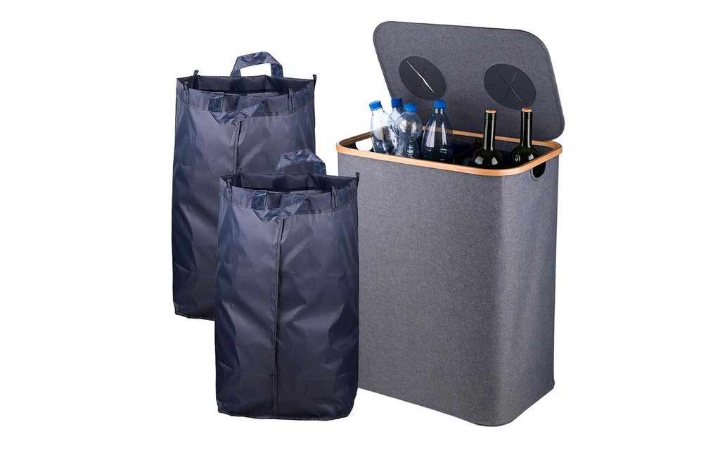 relaxdays Bacs de recyclage 170 L Gris