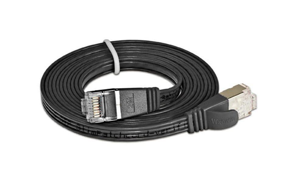 SLIM Câble patch slim RJ-45 - RJ-45, Cat 6, STP, 0.15 m, Noir