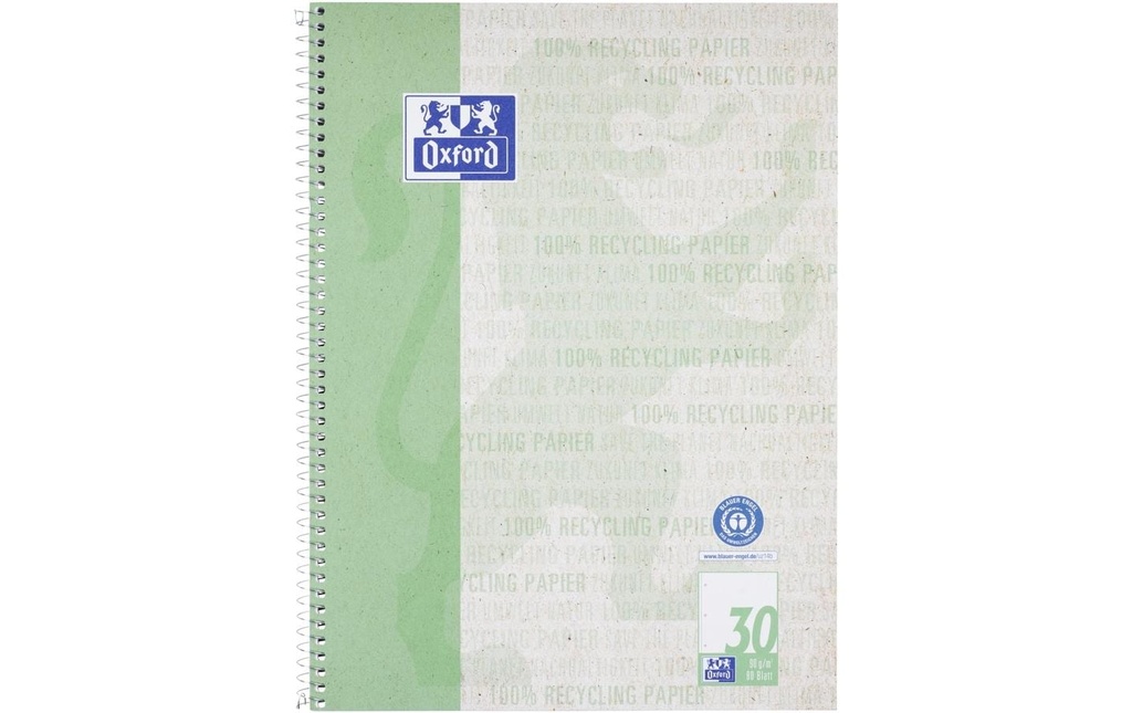 Oxford Bloc-notes Bloc-notes collège vierge, A4+, vert foncé