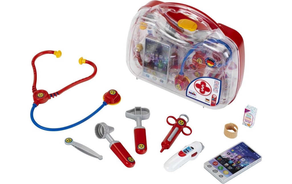 Klein-Toys Médecin Mallette avec smartphone électrique et thermomètre