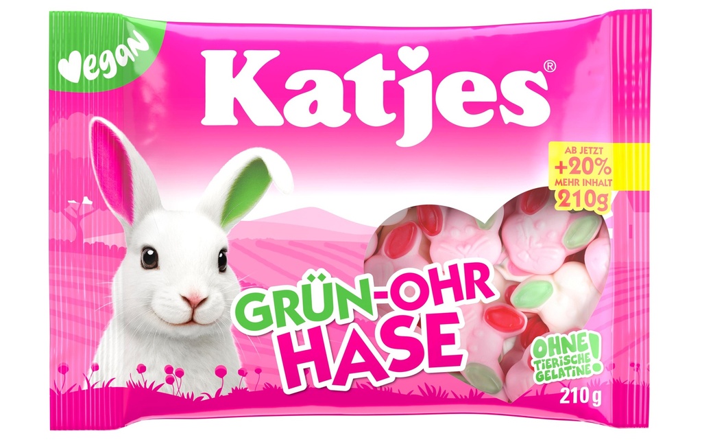 Katjes Bonbons gommeux Lapin à oreilles vertes 210 g