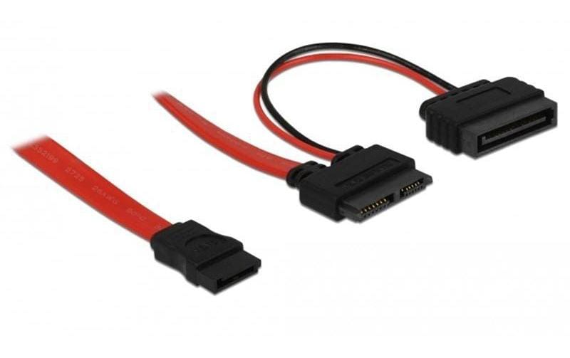 Delock Câble slim-SATA rouge, 50 cm