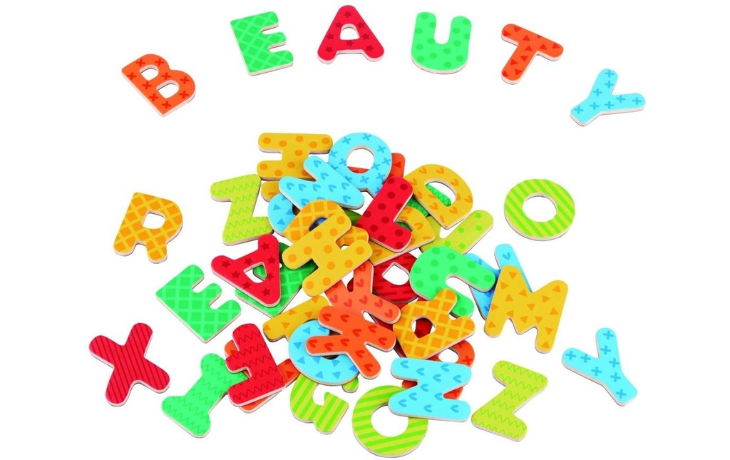 Spielba Holzspielwaren Aimants lettres, 60 pièces