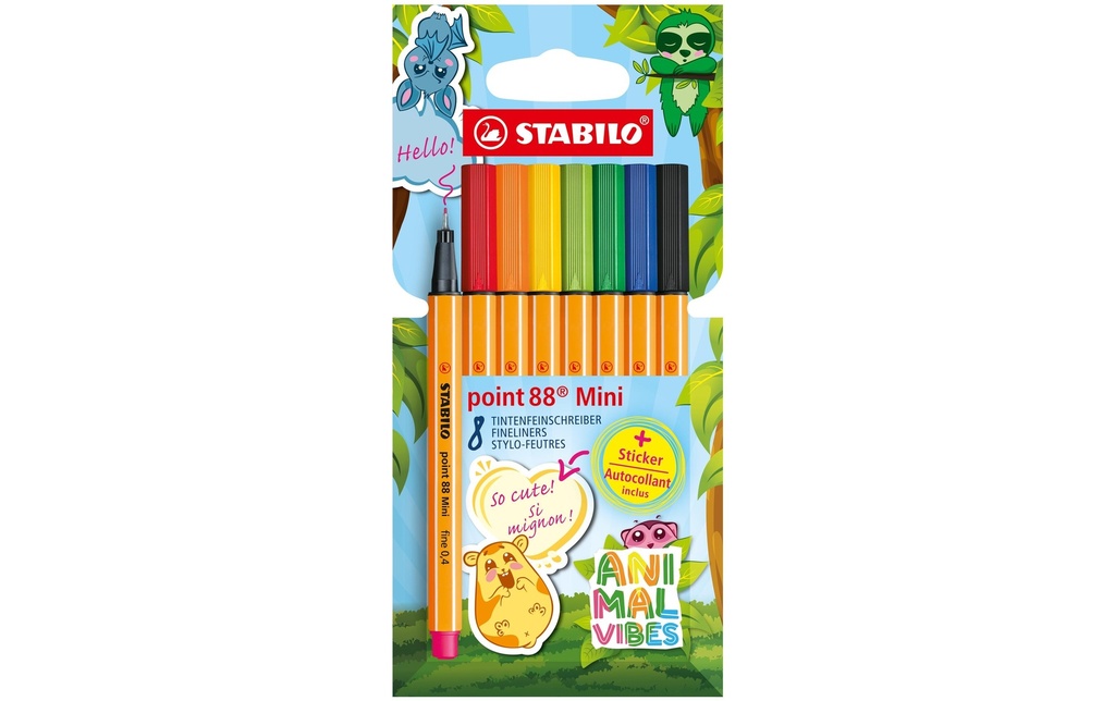 STABILO Point 88 Animal Vibes av.stick (8 pces)