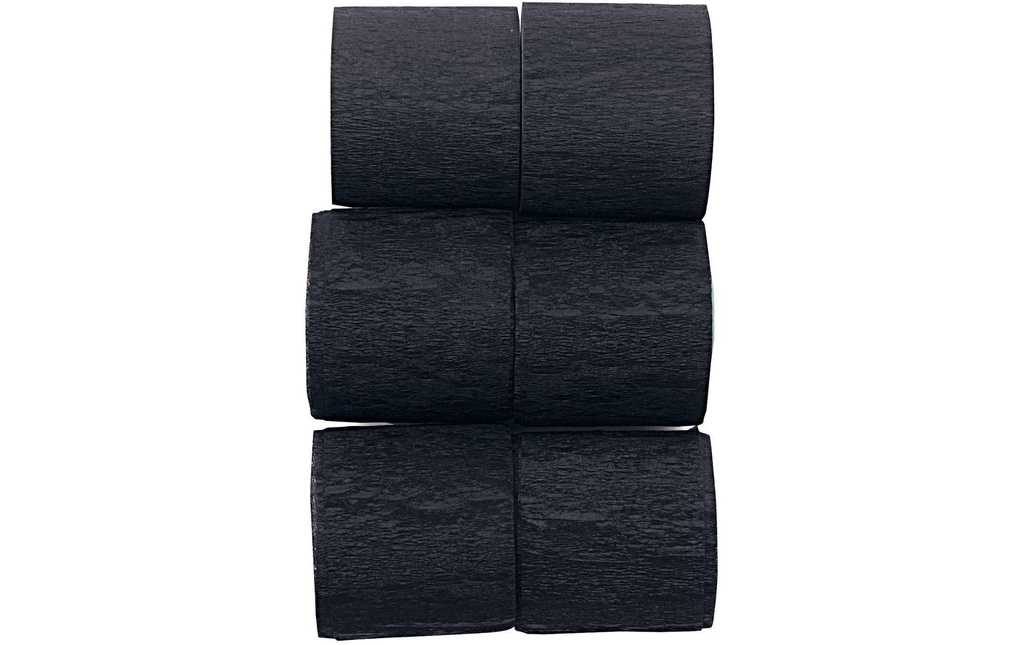 Rico Design Rubans de crêpe 6 rouleaux, noir