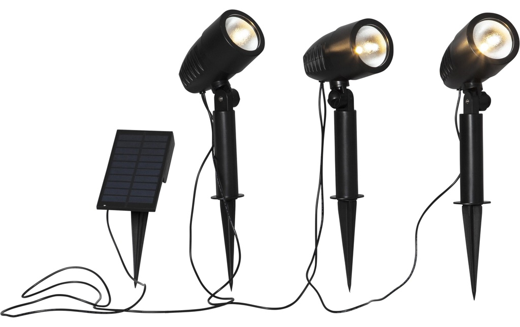 Star Trading Éclairage de jardin Spot solaire Powerspot, Noir