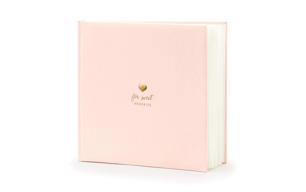 Partydeco Livre d’or For sweet memories 20.5 x 20.5 cm, rose/or