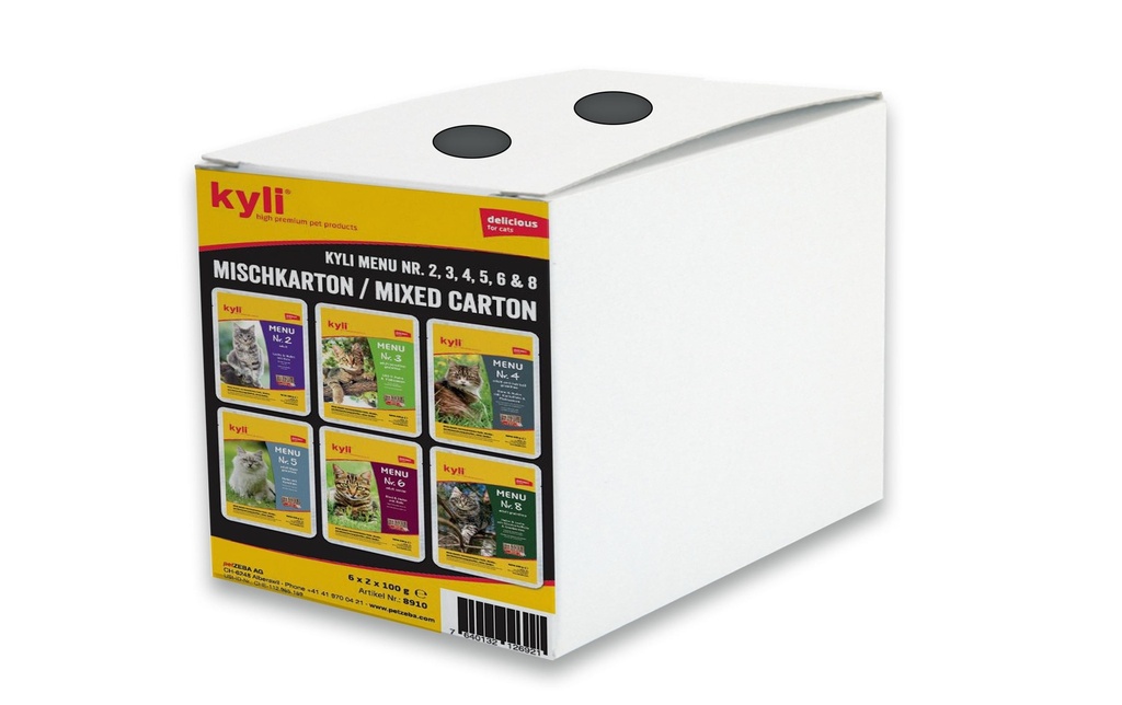 kyli Alimentation humide Carton de mélange Menu, 12 x 100 g