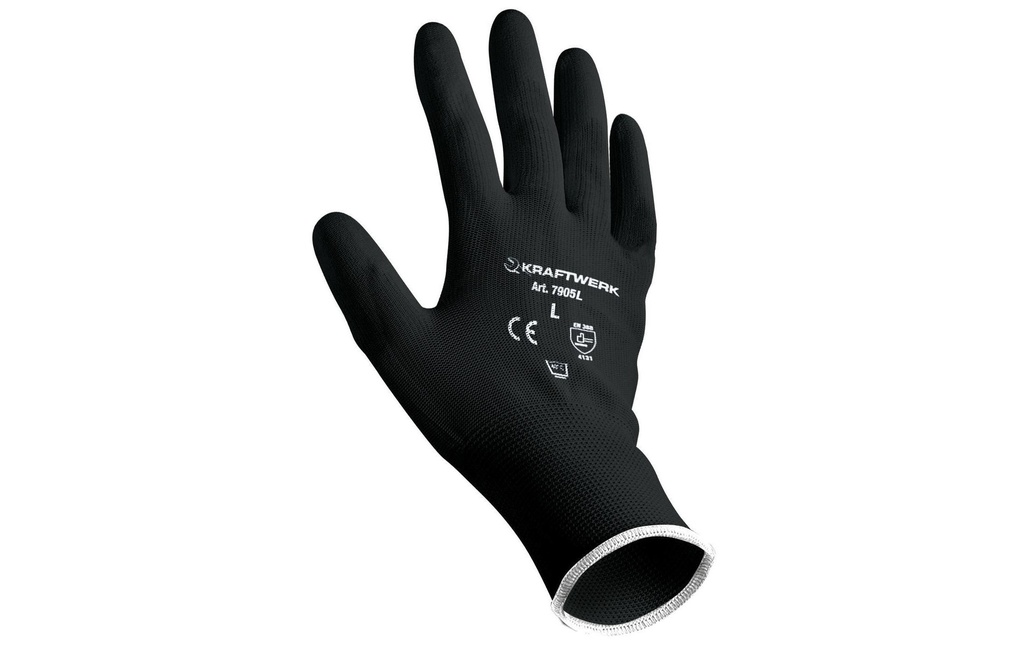 Kraftwerk Gant de mécanicien 7905L PU L, Noir, 12 Pièce/s