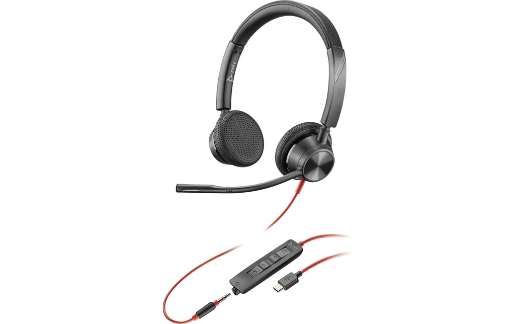 HP Casque avec micro Poly Blackwire 3325 USB-A/C, Jack, Noir
