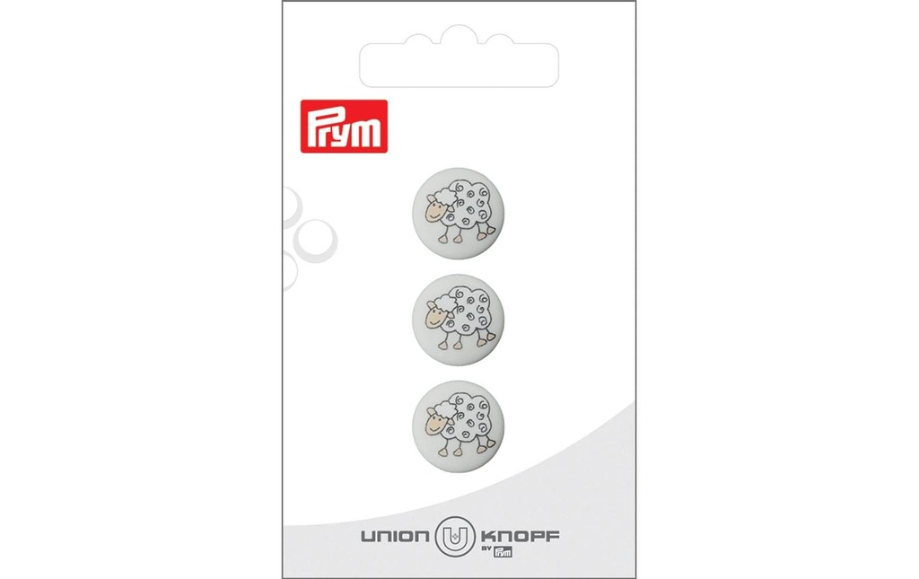 Prym Union Knopf Boutons Mouton 15 mm, 3 pièces, Blanc