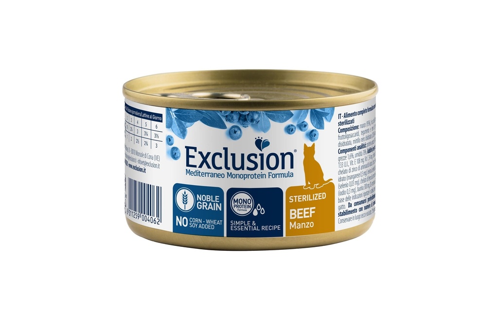 Exclusion Alimentation humide Bœuf stérilisé, 85 g