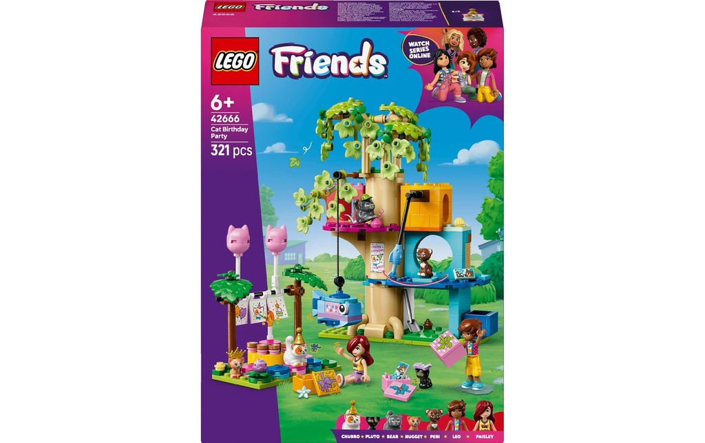 LEGO® Friends Fête d'anniversaire des chats & cabane dans l'arbre 42666