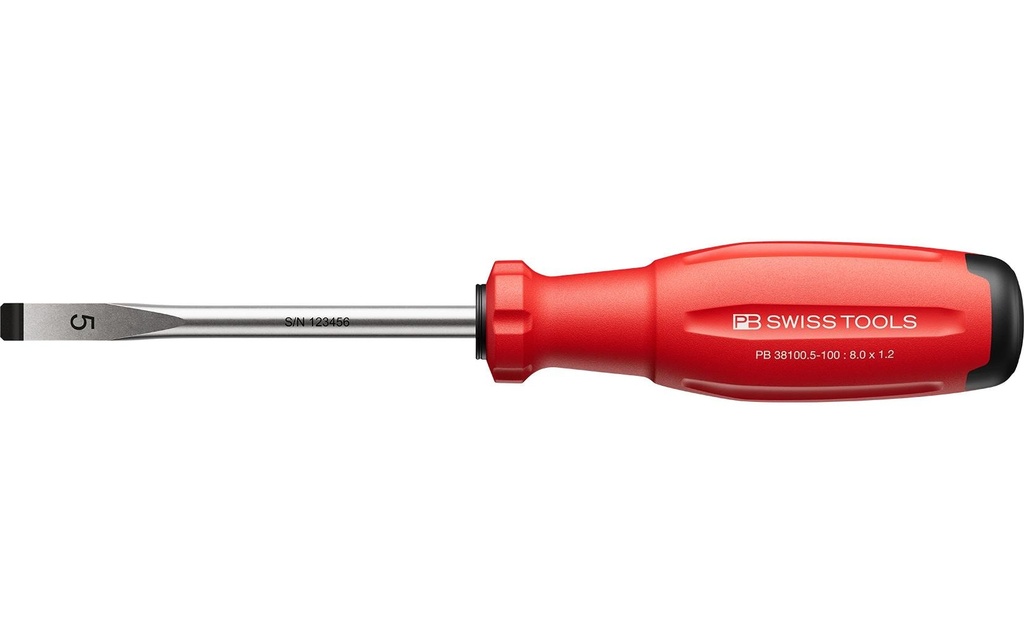 PB Swiss Tools Tournevis pour vis à fente SwissGrip Evo 100 mm Plat
