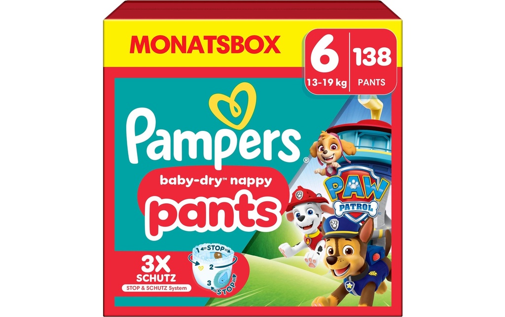 Pampers Couches Baby Dry Pants Paw Patrol Extra Large taille 6