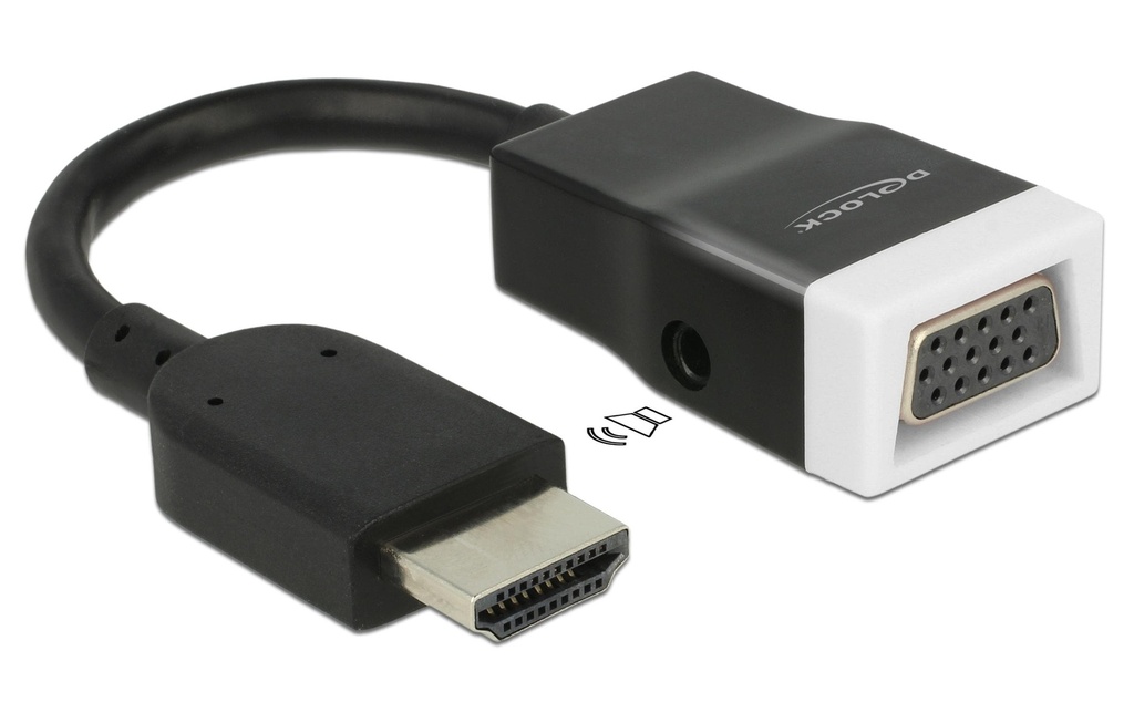 Delock Câble adaptateur HDMI - VGA Noir