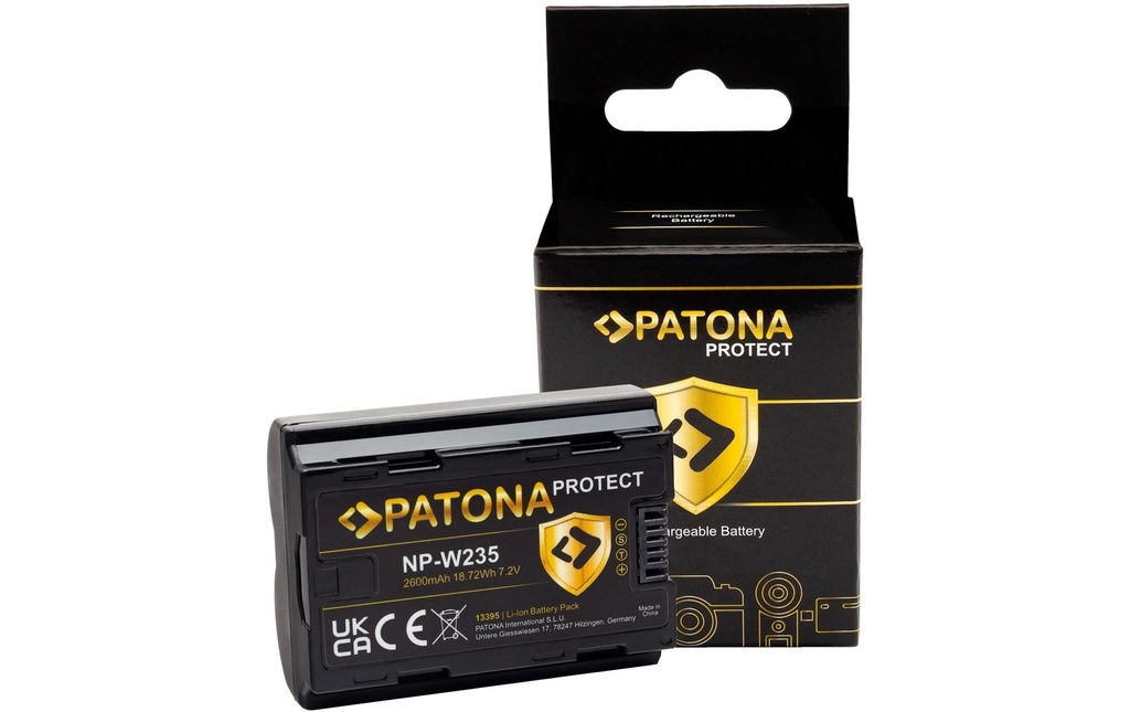Patona Batterie PROTECT pour Fuji FinePix NP-W235 XT-4 XT4