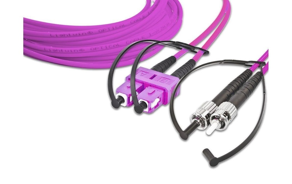 Lightwin Câble patch à fibre optique SC-ST, Multimode, Duplex, OM4, 10m