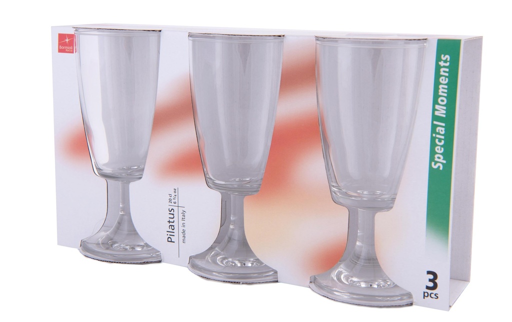 Bormioli Rocco Gobelet à café Pilatus 200 ml, 3 Pièce/s, Transparent/Blanc