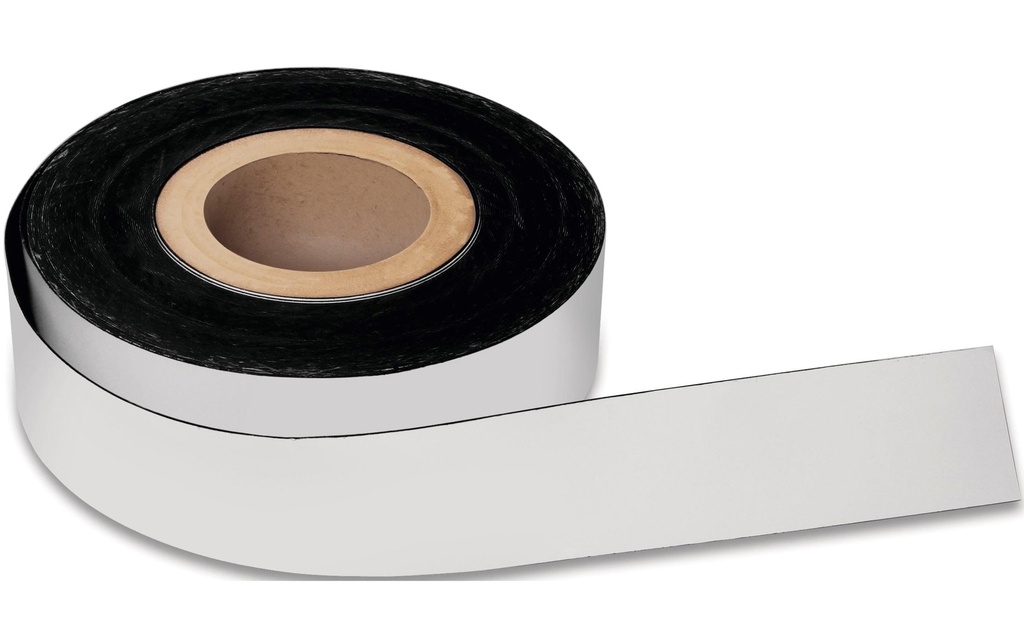 Magnetoplan Bande magnétique PVC 25 mm x 30 m, Blanc