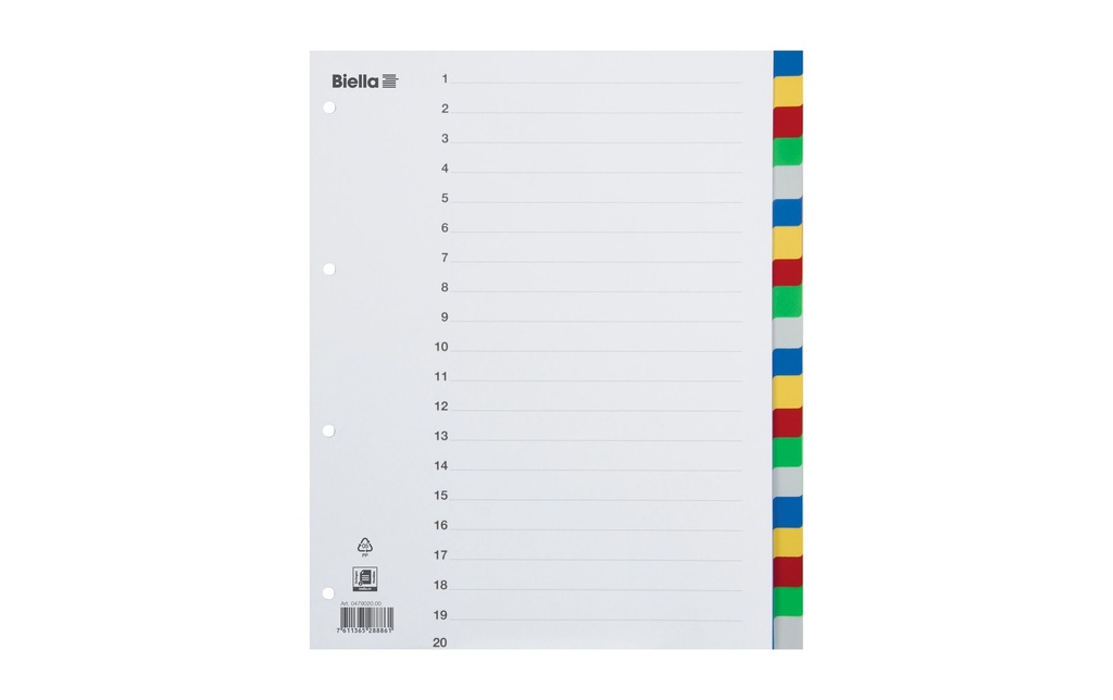 [104790200] BIELLA Répertoire PP 20ongl.neutre