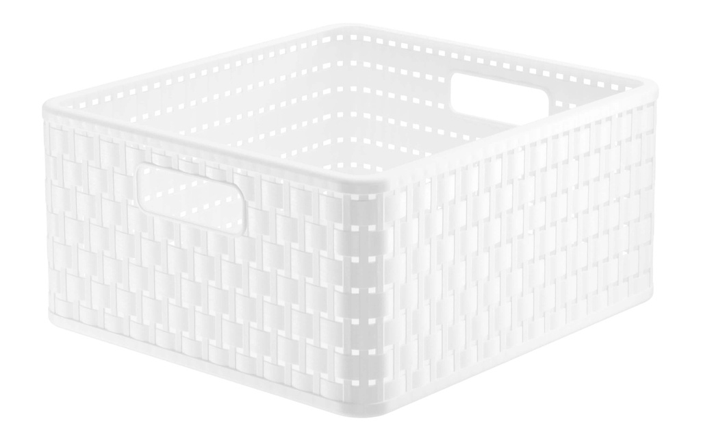 Rotho Panier de rangement Country 32.8 x 30 x 16 cm, Blanc