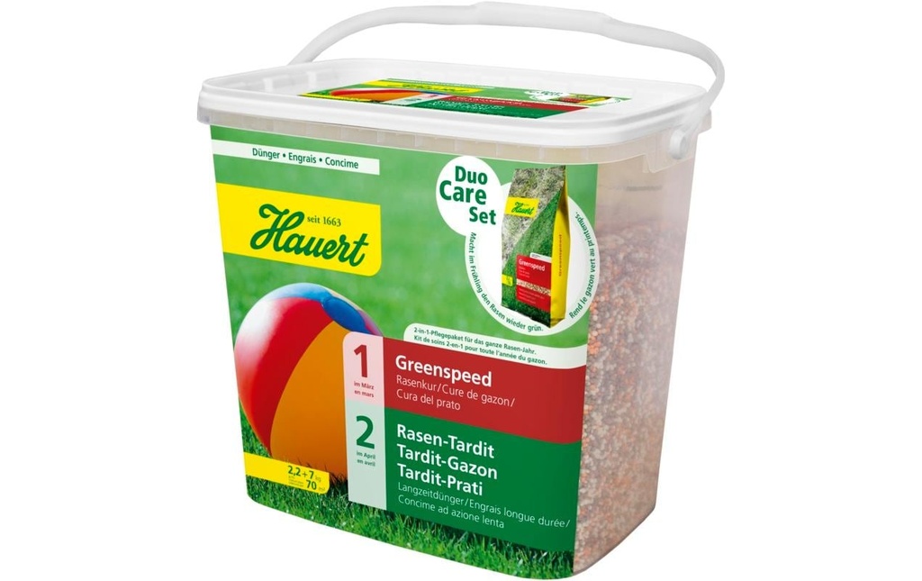 Hauert Engrais Duo CareSet Gazon-Tardit + Greenspeed, 9.2 kg
